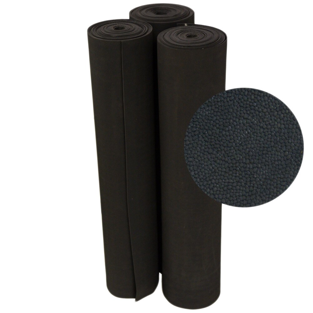 Rubber-Cal Tuff-n-Lastic Rubber Runner Mat - 1/8 inches x 48 inches x  2.5ft Rolled Rubber Flooring - Black 