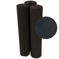 Rubber-Cal Tuff-N-Elastic Black Rubber Flooring Mat - 1/8 x 48-inch Rubber Runner - 8 Available Lengths