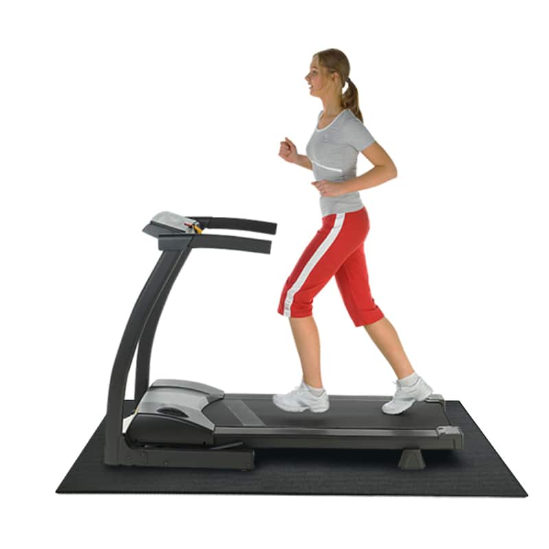 Rubber-Cal Treadmill Mat - 3/16 in. x 4 ft. x 7.5 ft. - Black - 48 x 90
