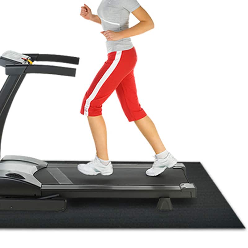Rubber-Cal Treadmill Mat - 3/16 in. x 4 ft. x 7.5 ft. - Black - 48 x 90
