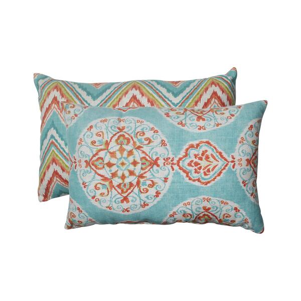 Pillow Perfect Mirage/ Chevron Rectangular Throw Pillows (Set of 2