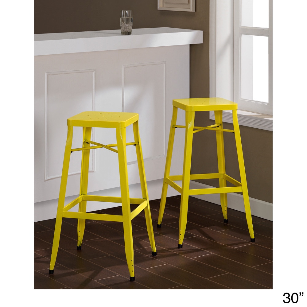 Depot Tabouret Lemon Yellow Industrial Stools (set Of 2)