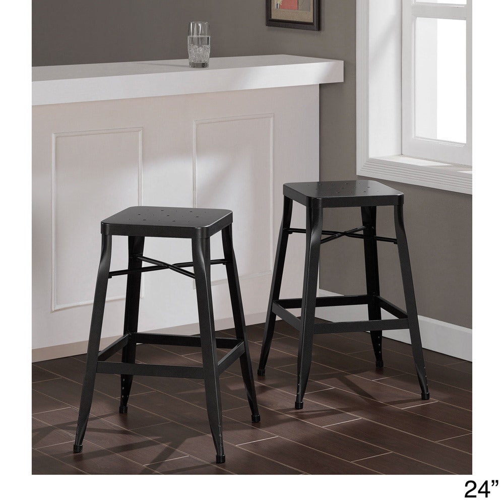 Depot Tabouret Charcoal Metal Stools (set Of 2)