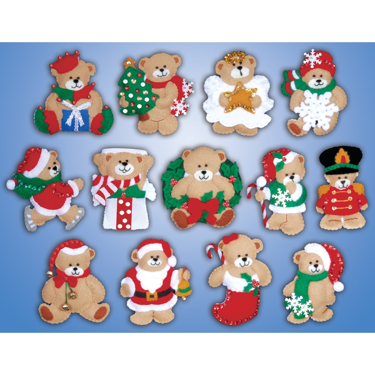 Shop Lots Of Bears Ornaments Felt Applique Kit3"X4" Set Of 13 Free
