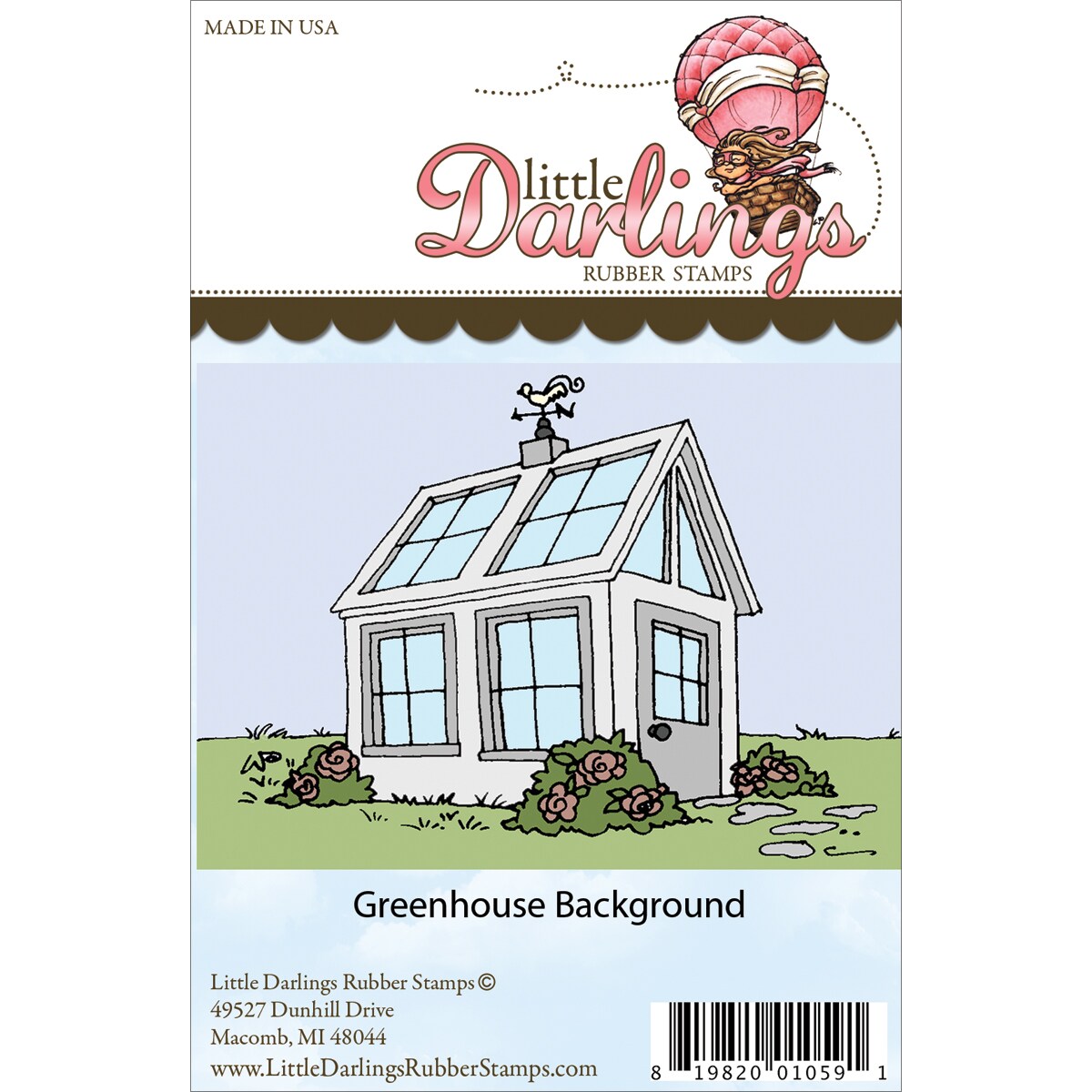 Little Darlings Unmounted Rubber Stamp greenhouse