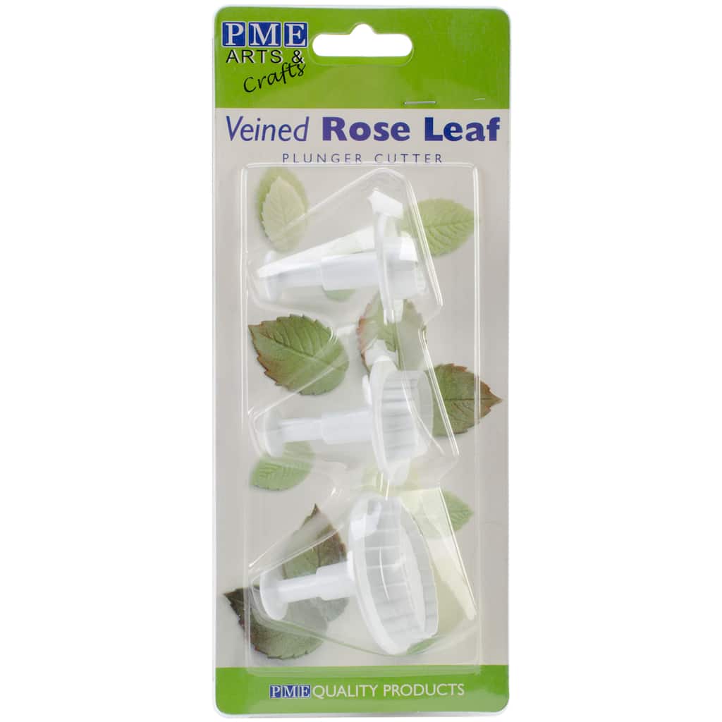 Plunger Cutter Set 3 Pieces-Veined Rose Leaf