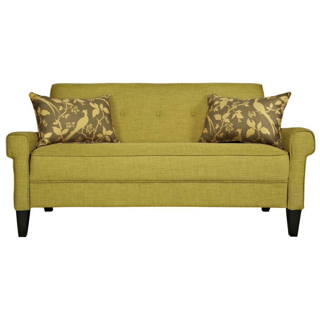 Handy Living Ennis Green Bamboo Twill Sofa