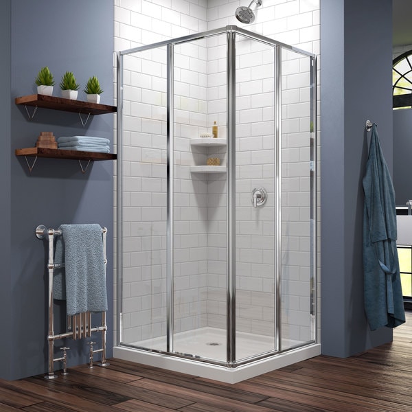 Framed Sliding Shower Doors dreamline cornerview framed sliding shower enclosure and slimline Framed Sliding Shower Doors dreamline cornerview framed sliding shower enclosure and slimline
