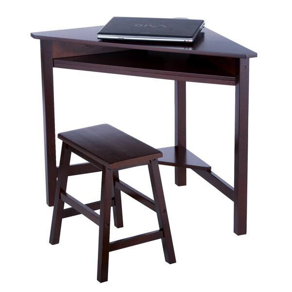 Shop Dark Espresso Corner Desk And Bench Set Free Shipping Today