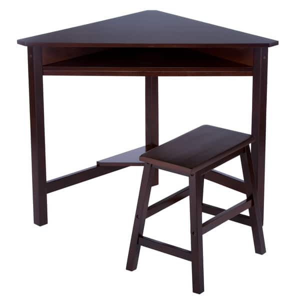 Shop Dark Espresso Corner Desk And Bench Set Free Shipping Today