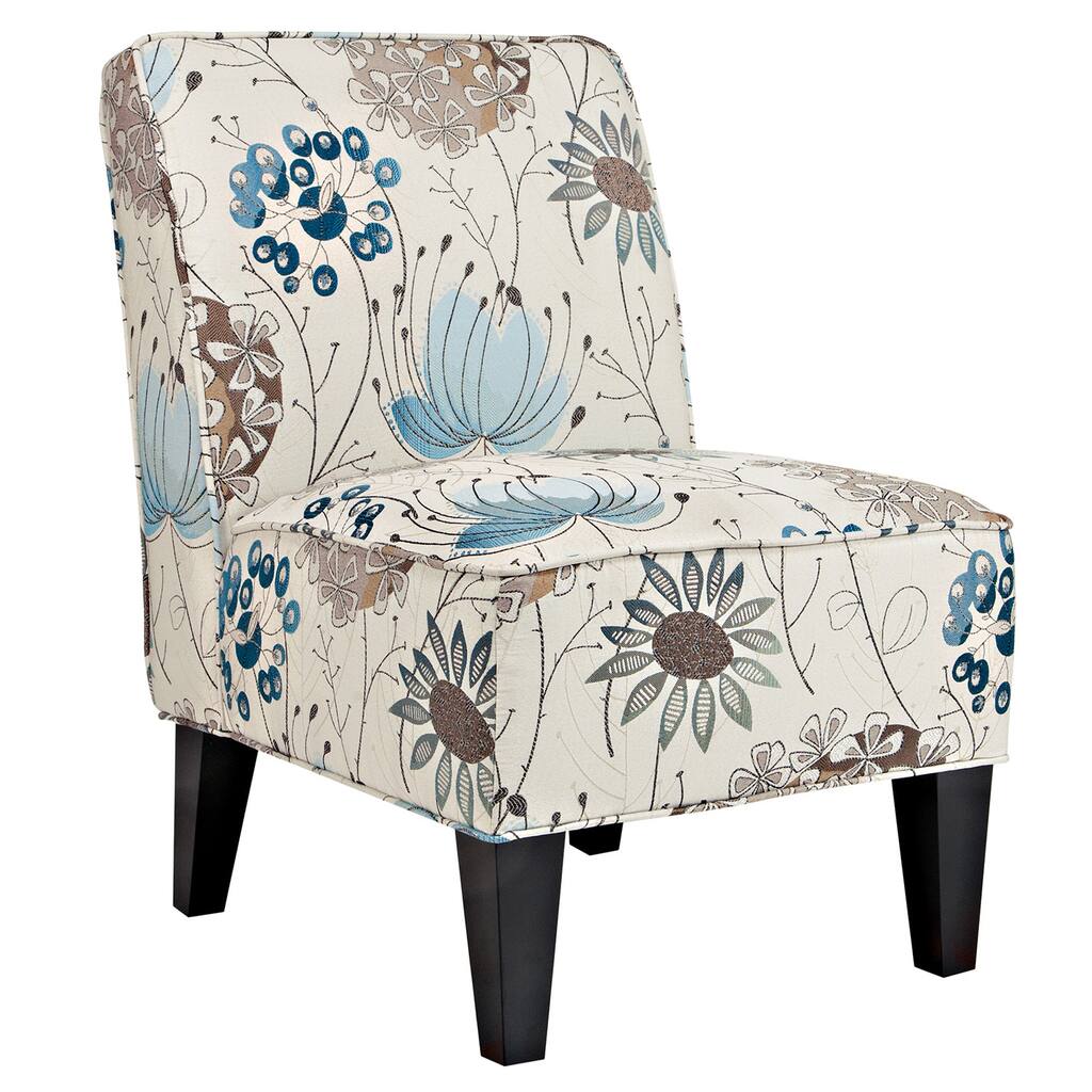 Handy Living Dover Spring Parisian Blue Flower Armless Chair