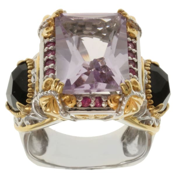 Michael Valitutti Two tone Rose de France, Black Onyx and Pink