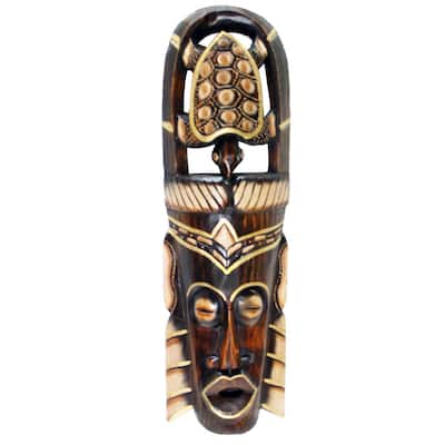 Hand-Carved Turtle Mask, Handmade in Indonesia