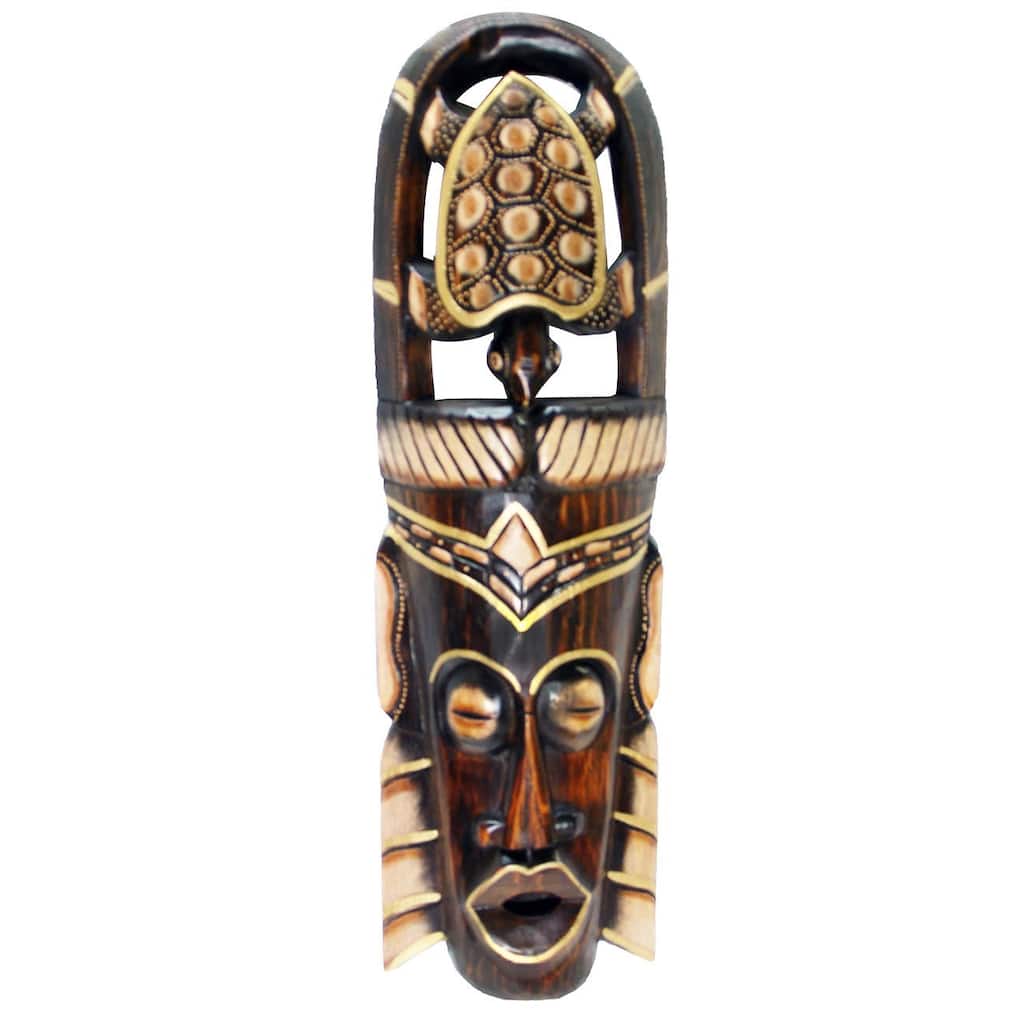 Hand-Carved Turtle Mask, Handmade in Indonesia