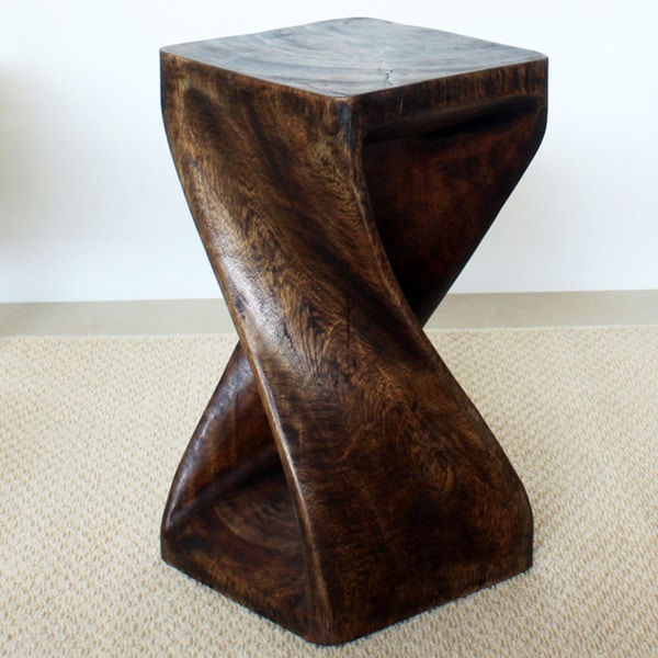 10 Inches Square x 18 Inches High Mocha Twist Stool (Thailand) Haussmann Stools