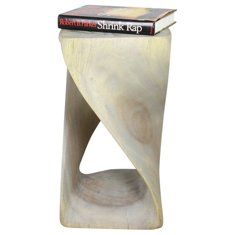 Haussmann® Original Wood Twist Stool 10 X 10 X 18 In High Grey Oil - 10" x 10" x 18