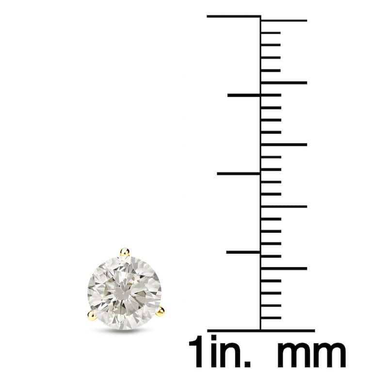 18k Gold 1 to 2ct TDW Certified Round Diamond Stud Earrings by Auriya