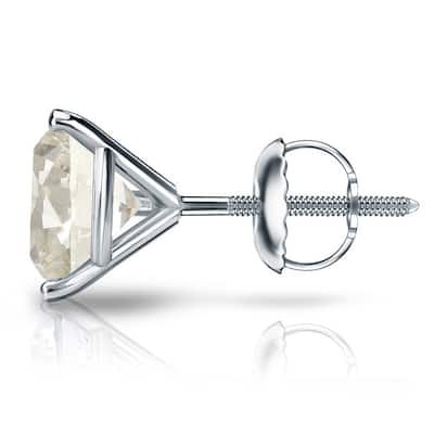 18k Gold 1 to 2ct TDW Certified Round Diamond Stud Earrings by Auriya