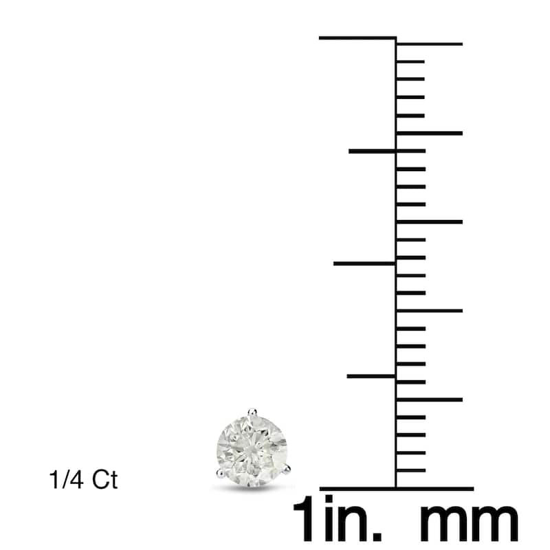 Auriya 1/4 to 1ct TW Round Diamond Stud Earrings 18k Gold 3-Prong Martini