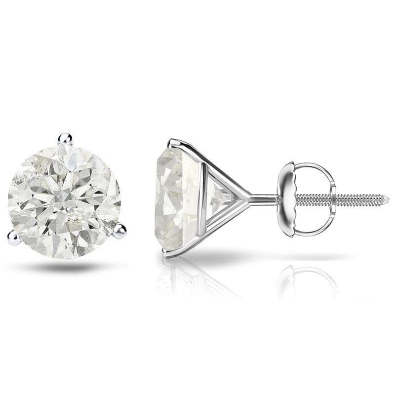 Auriya 1/4 to 1ct TW Round Diamond Stud Earrings 18k Gold 3-Prong Martini