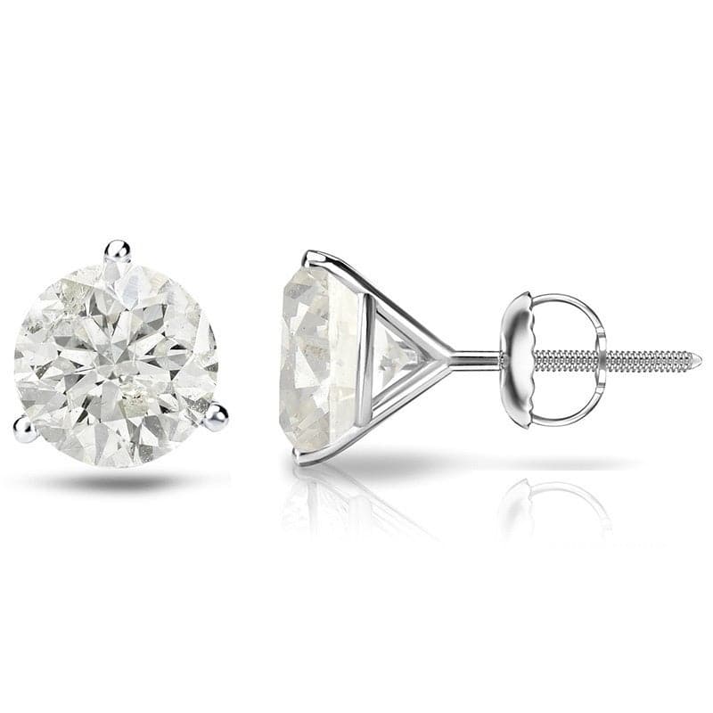 Auriya 1/4 to 1ct TW Round Diamond Stud Earrings 18k Gold 3-Prong Martini - 0.25ct - White