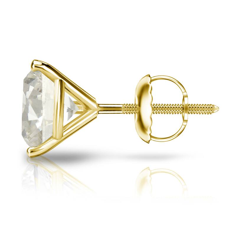 Auriya 1/4 to 1ct TW Round Diamond Stud Earrings 18k Gold 3-Prong Martini