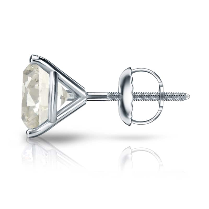 Auriya 1/4 to 1ct TW Round Diamond Stud Earrings 18k Gold 3-Prong Martini