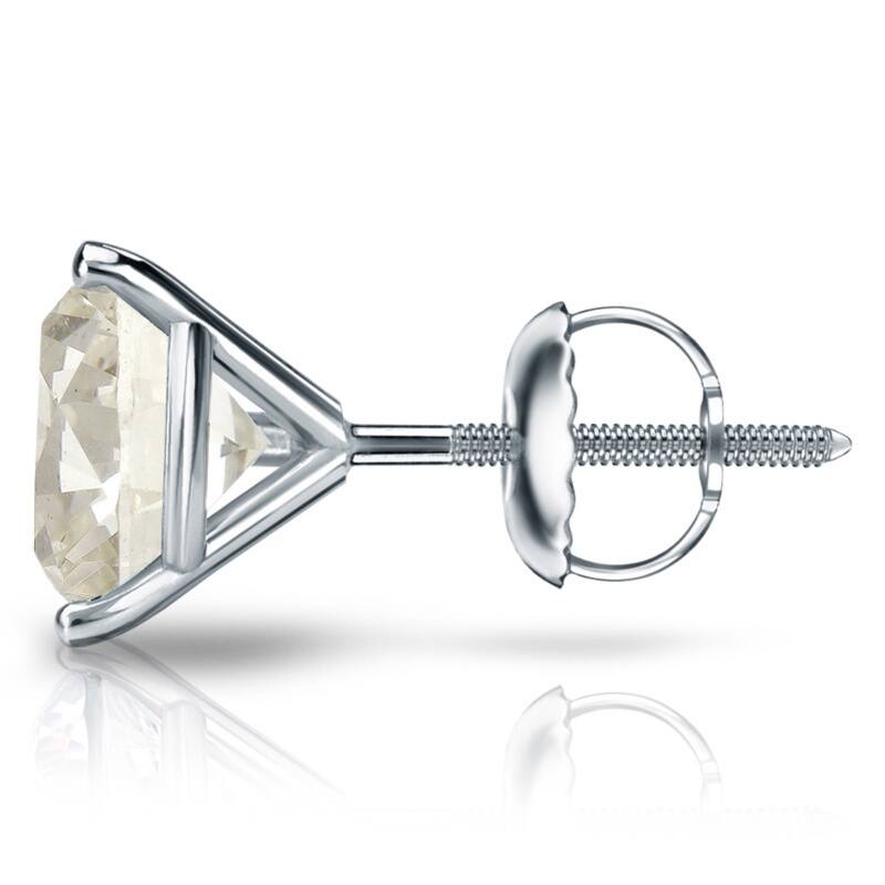 Auriya 1/4 to 1ct TW Round Diamond Stud Earrings 18k Gold 3-Prong Martini (J-K, I1-I2)