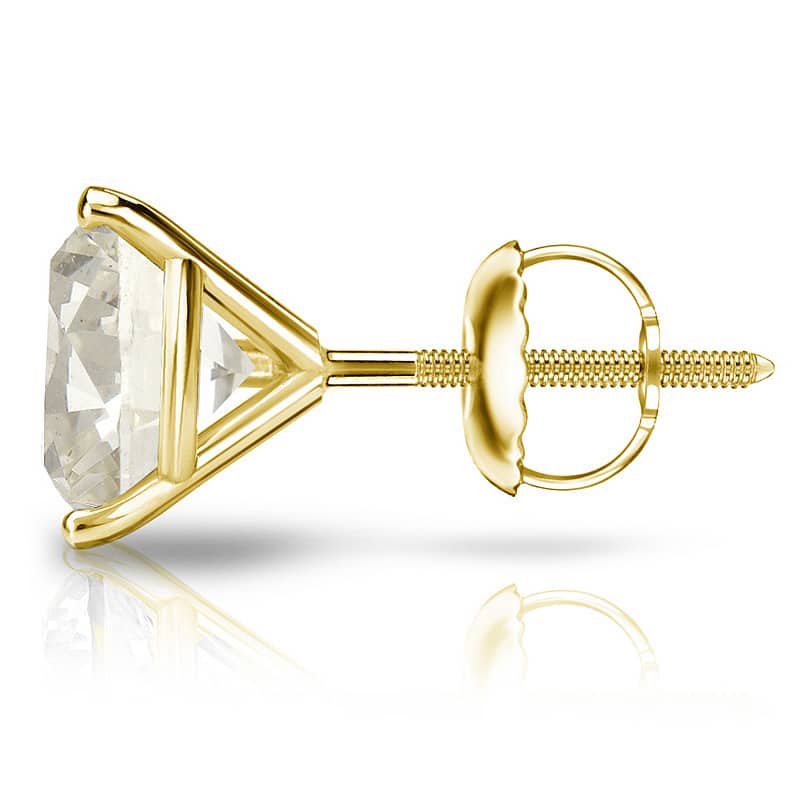 Auriya 1/4 to 1ct TW Round Diamond Stud Earrings 18k Gold 3-Prong Martini (J-K, I1-I2)