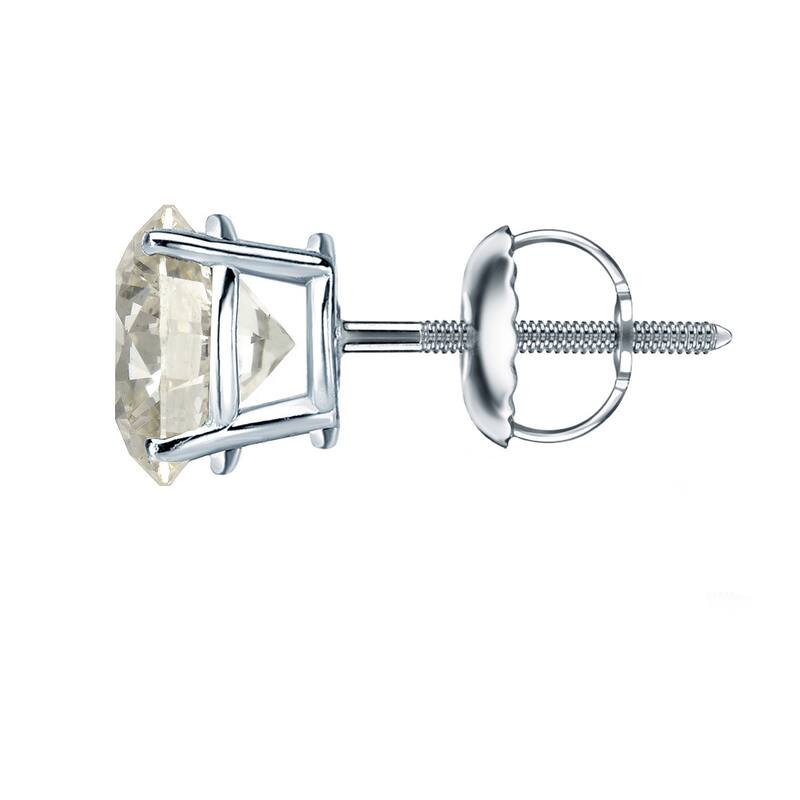 18k Gold 1 to 2ct TDW Certified Round Diamond Stud Earrings by Auriya (J-K, I1-I2)