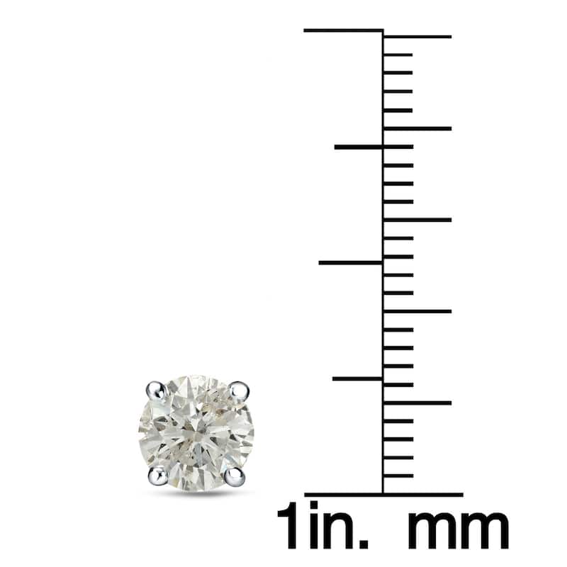 18k Gold 1 to 2ct TDW Certified Round Diamond Stud Earrings by Auriya (J-K, I1-I2)