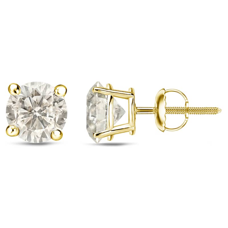 Auriya 1/4 to 3/4 Round Diamond Stud Earrings 18k Gold (J-K, I1-I2)