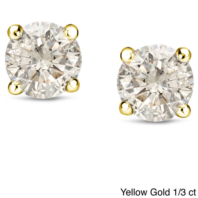 Auriya 1/4 to 3/4 Round Diamond Stud Earrings 18k Gold (J-K, I1-I2) - 0.33ct - Yellow