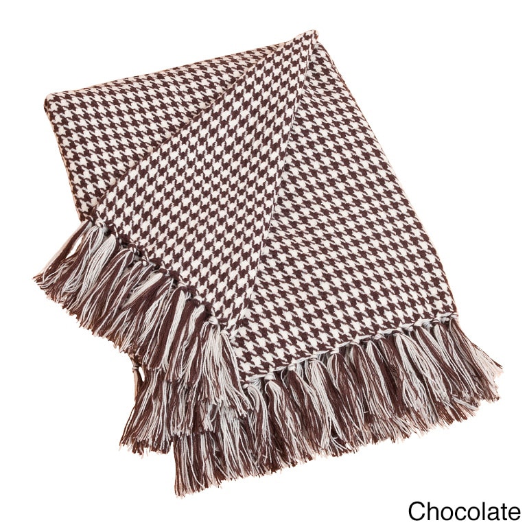 Saro Lifestyle Houndstooth Design Throw Blanket