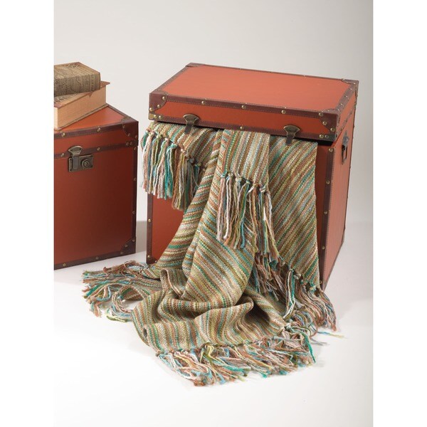 Woven Fringed Design Throw Blanket