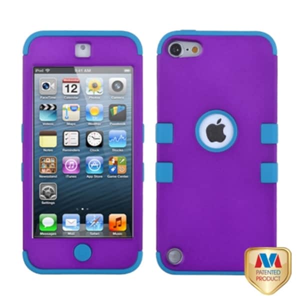 Insten Purple/ Light Blue Tuff Hard PC/ Silicone Hybrid Rubberized Matte Case Cover For Apple iPod Touch 5th/ 6th Gen