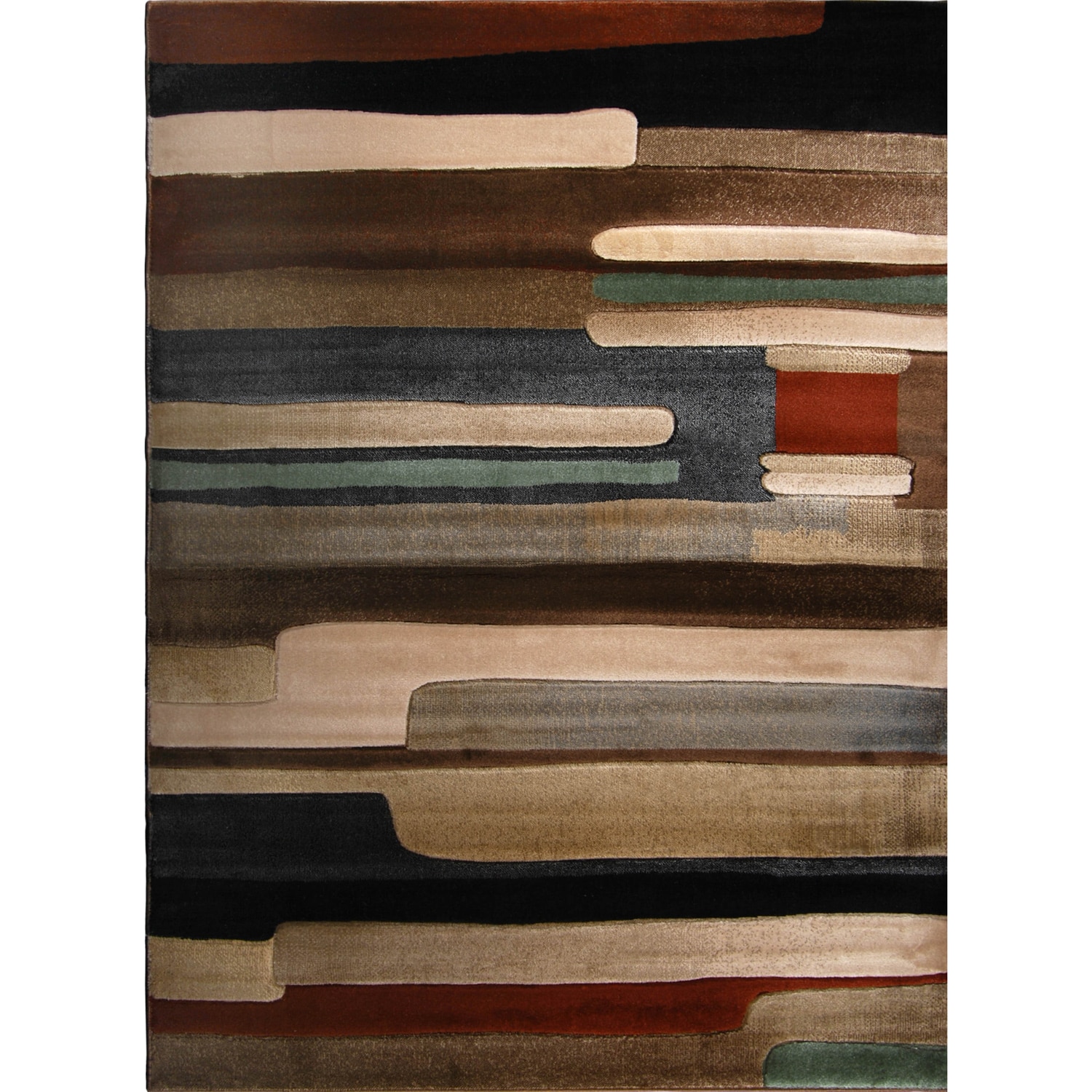 Multicolored Stripe Abstract Area Rug (32 X 45)