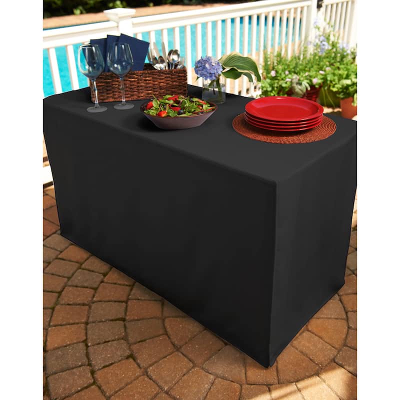 Black Folding Table Tablecloth - 4'