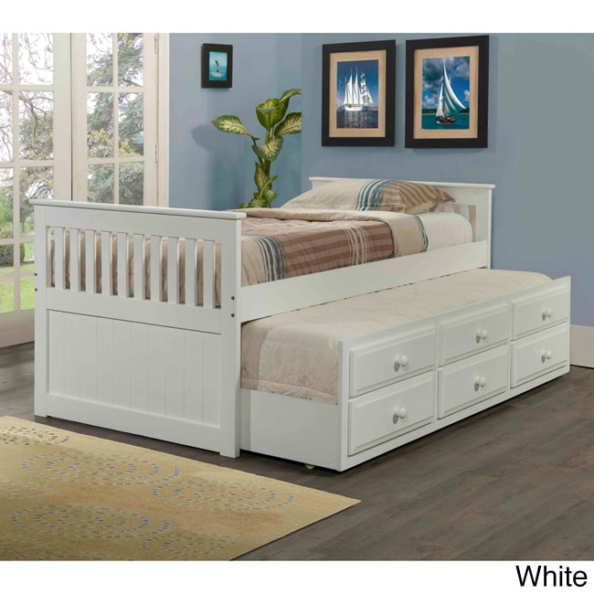 Donco Kids Mission Captains Trundle Twin Bed White Size Twin