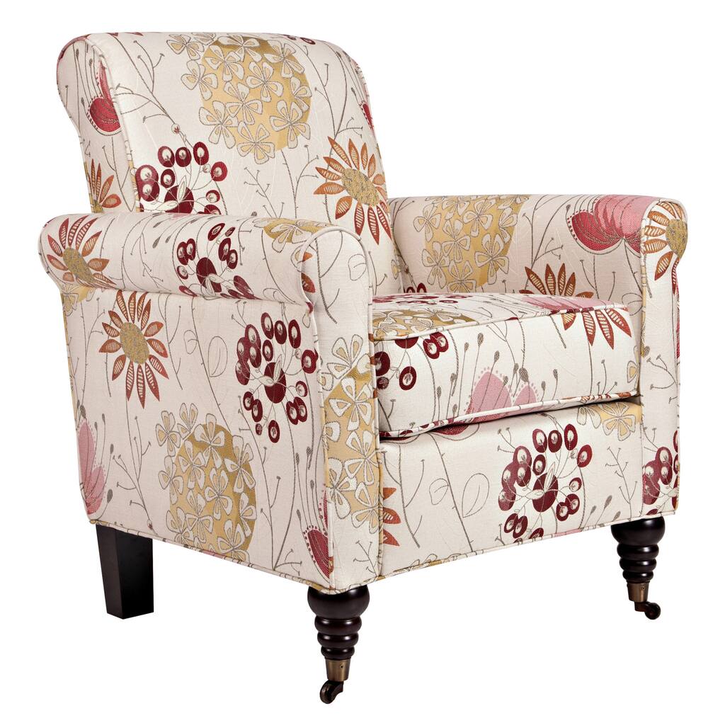 Handy Living Harlow Spring Parisian Red Flower Chair