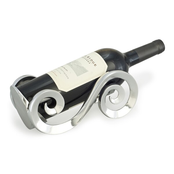 Shop Polished Aluminum Wine Bottle Holder On Sale Free Shipping