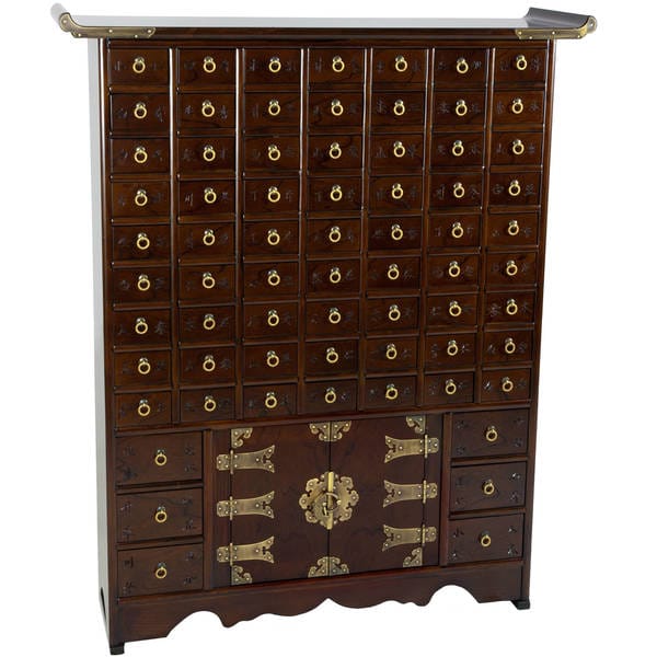 Handmade Korean Antique Style 69 Drawer Apothecary Chest Korea 34 25 W X 9 5 D X 42 H Overstock