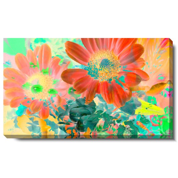 Studio Works Modern 'May Daisies - Purple or Orange' Gallery Wrapped Canvas
