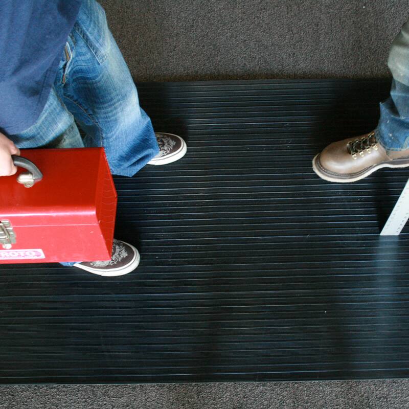 Rubber-Cal "Composite-Rib" Corrugated Rubber Floor Mat - 36 x 180