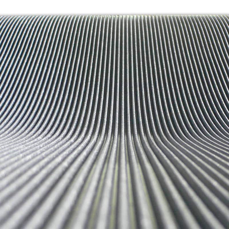 Rubber-Cal "Fine-Rib" Corrugated Rubber Floor Mats - 1/8 in x 4 ft x 15 ft Black Rubber Runners