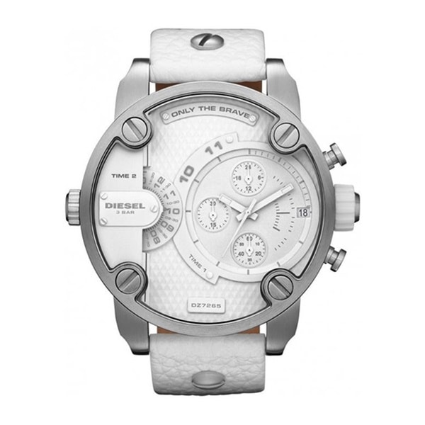 Shop Diesel Men's White Leather Quartz Watch - Free ...