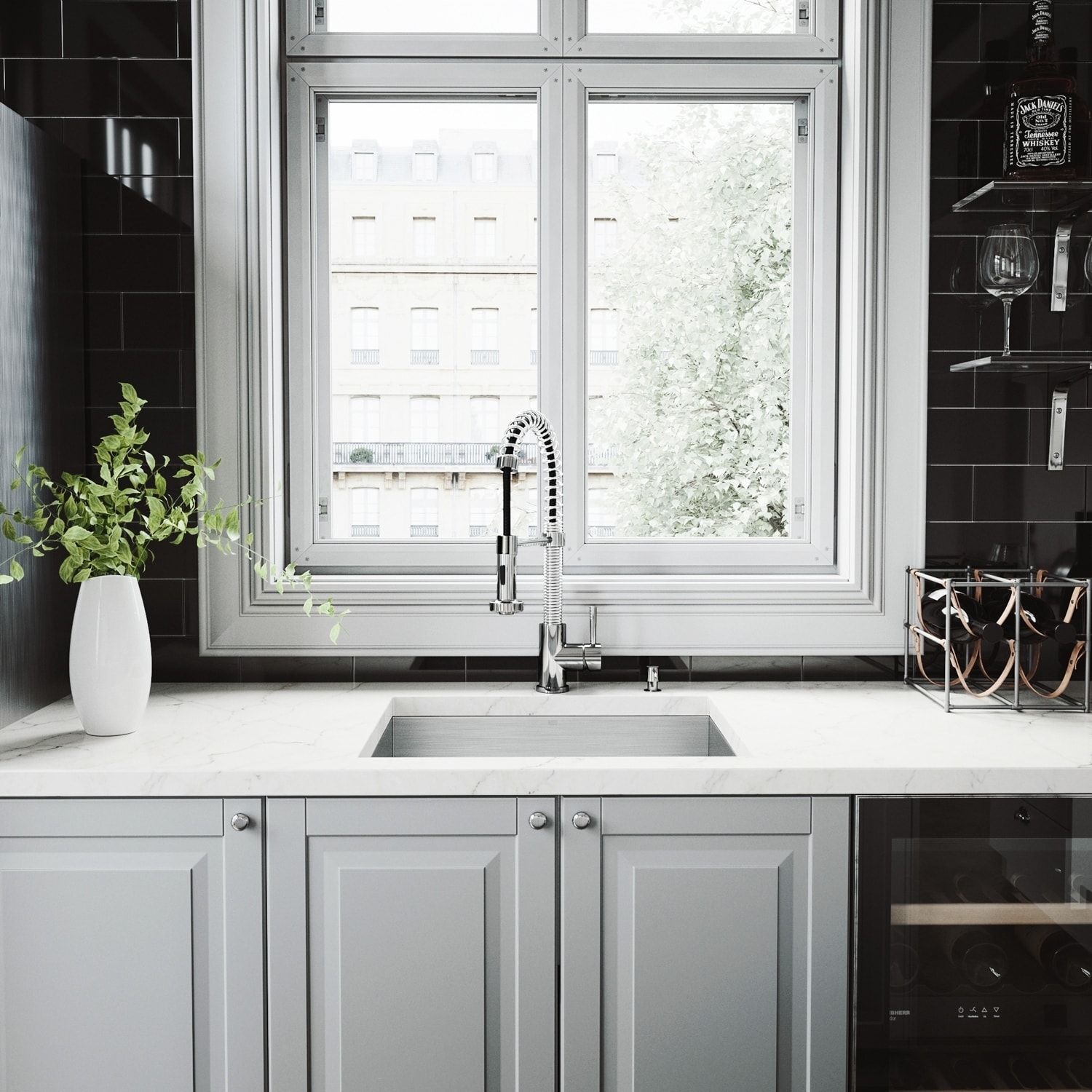 Shop Vigo Ludlow Stainless Steel 23 Inch Kitchen Sink And Edison