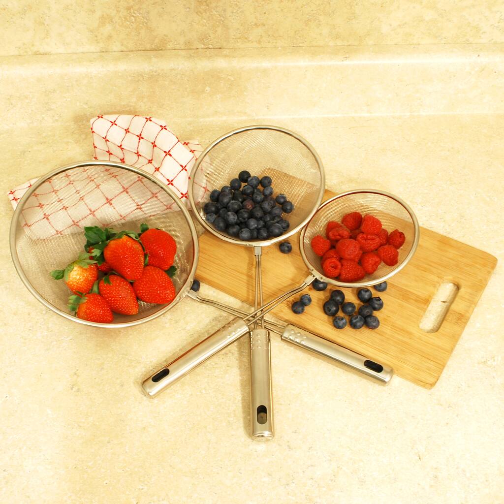 Set of 3 Stainless Wire Strainers