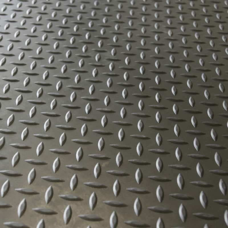 Rubber-Cal Foot Rest Anti-Fatigue Black Interlocking Mat End Piece (2'4 x 2'7) - 28" x 31"