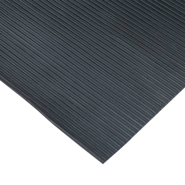 Rubber-Cal "Ramp-Cleat" Non-Slip Outdoor Rubber Mat 1/8in x 3ft x 20ft - 36x240 - 36x72 - Black